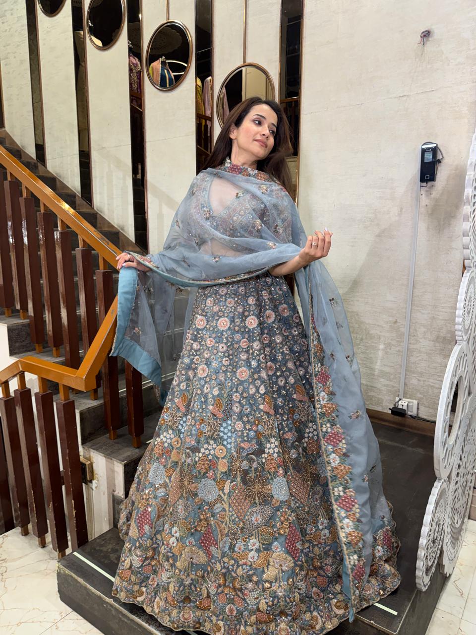 Celestial Bloom Designer Lehenga – Saluja Store