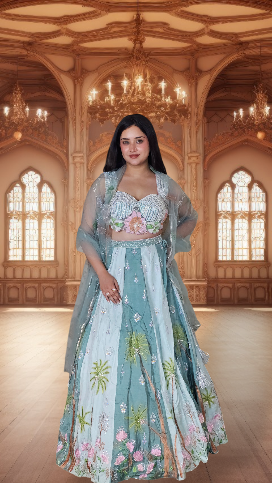 Eyes Blue Lehenga Choli