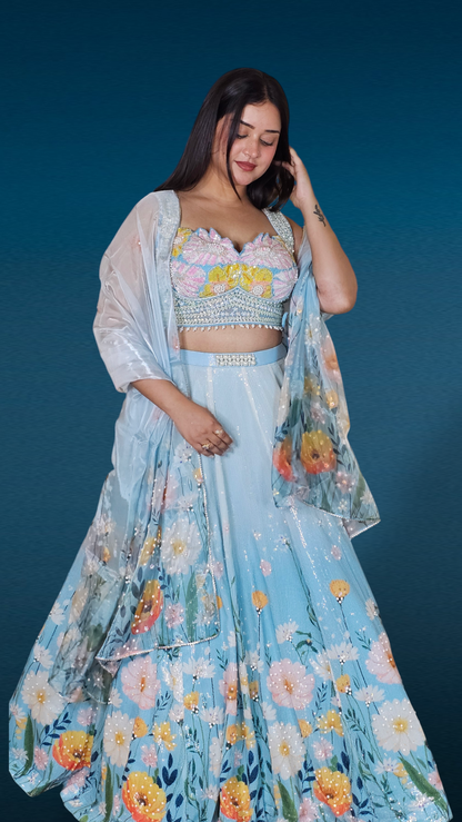 Light Blue lehenga