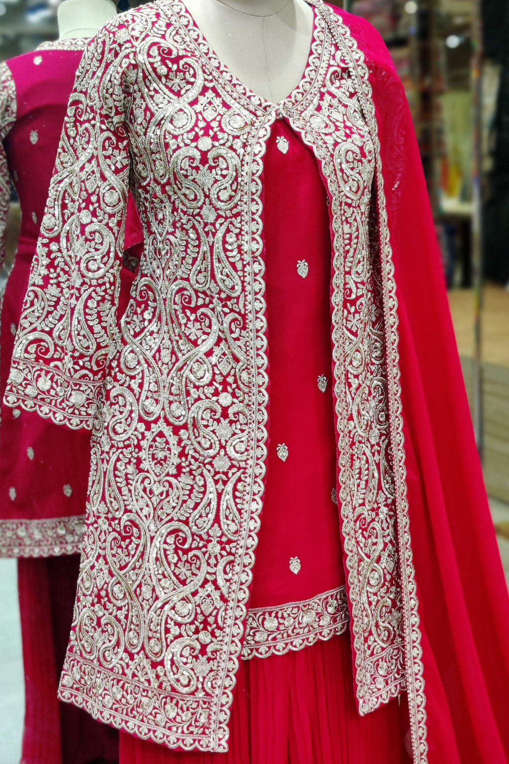 Magenta Indo-Western Ensemble – Bold Elegance with a Modern Twist