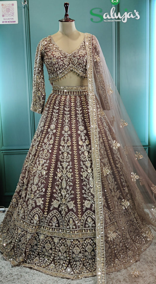 Elegant Mouse Colour Lehenga Choli