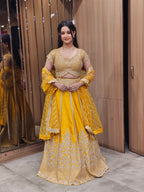 Yellow Handcrafted Lehenga Choli