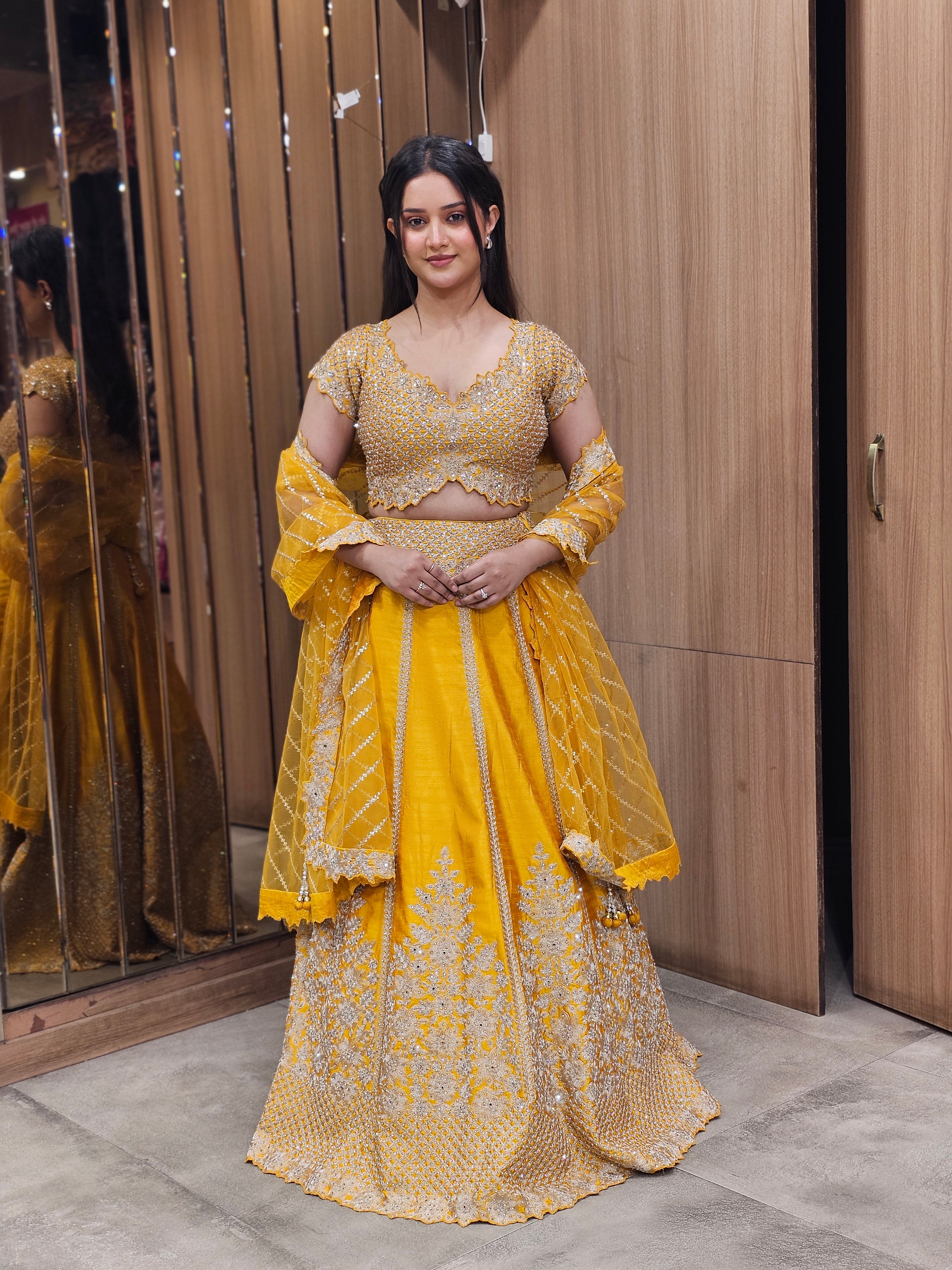 Yellow Handcrafted Lehenga Choli