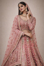 Blush Pink Silk Lehenga Choli with Mirror Work – Saluja Store