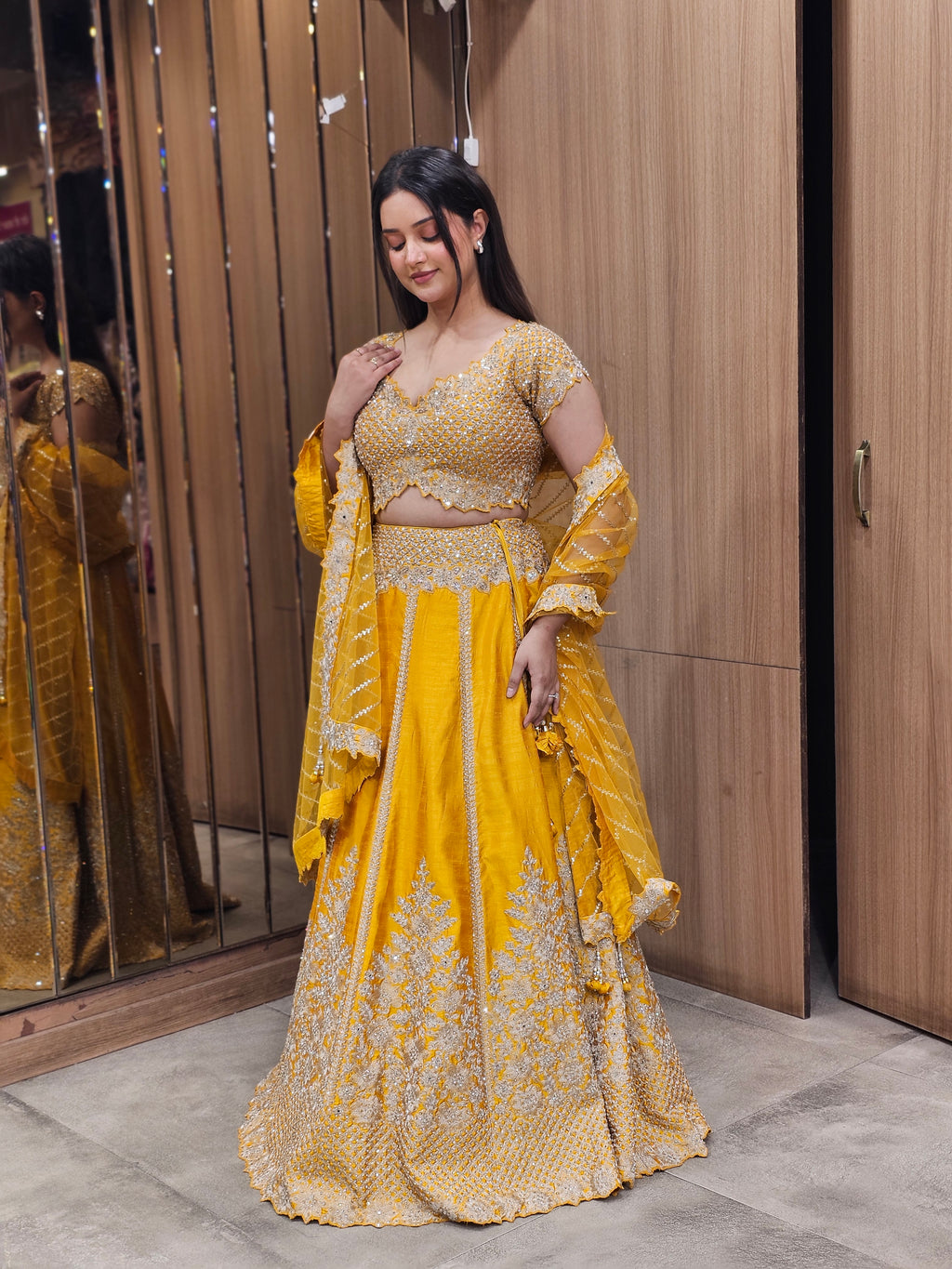 Yellow Handcrafted Lehenga Choli