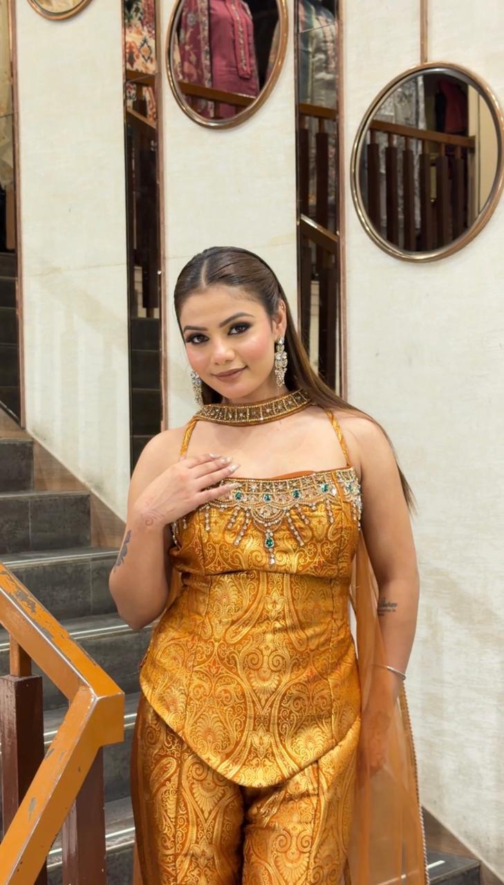 Imperial Gold Indo-Western Couture