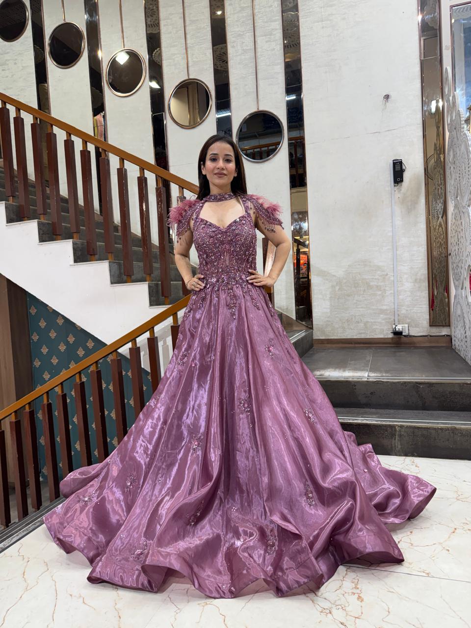 Imperial Orchid Couture Gown – Saluja Store