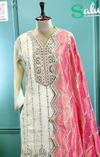 Lacha Suite With Cut Work Dupatta