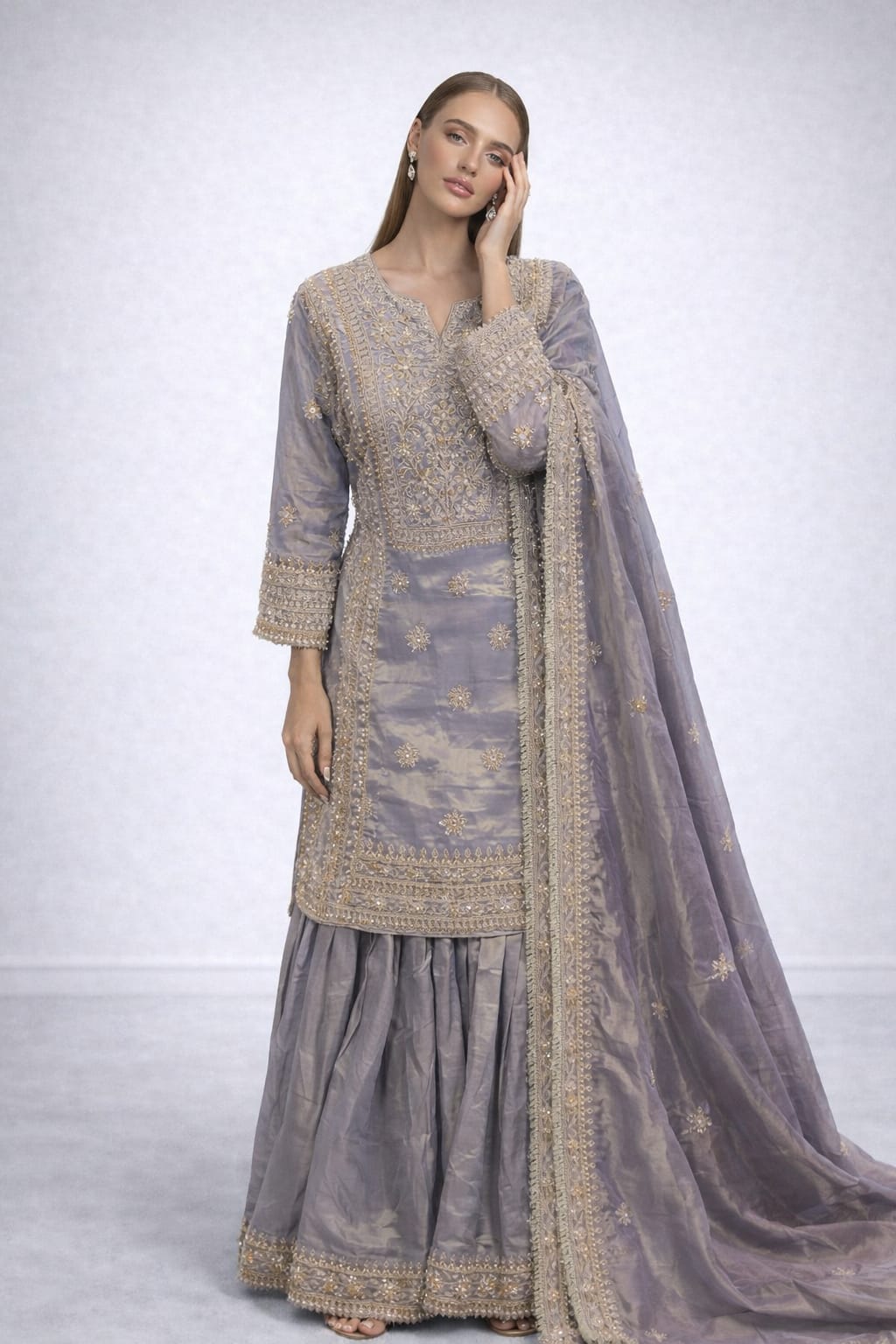 Elegant Heritage Sharara Suit – By Saluja Store