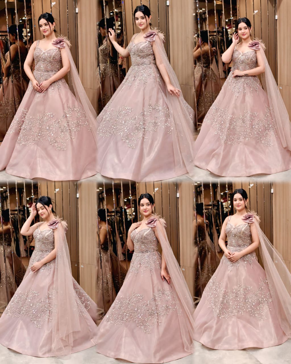 Elegance Light Pink Party Gown – By Saluja Store
