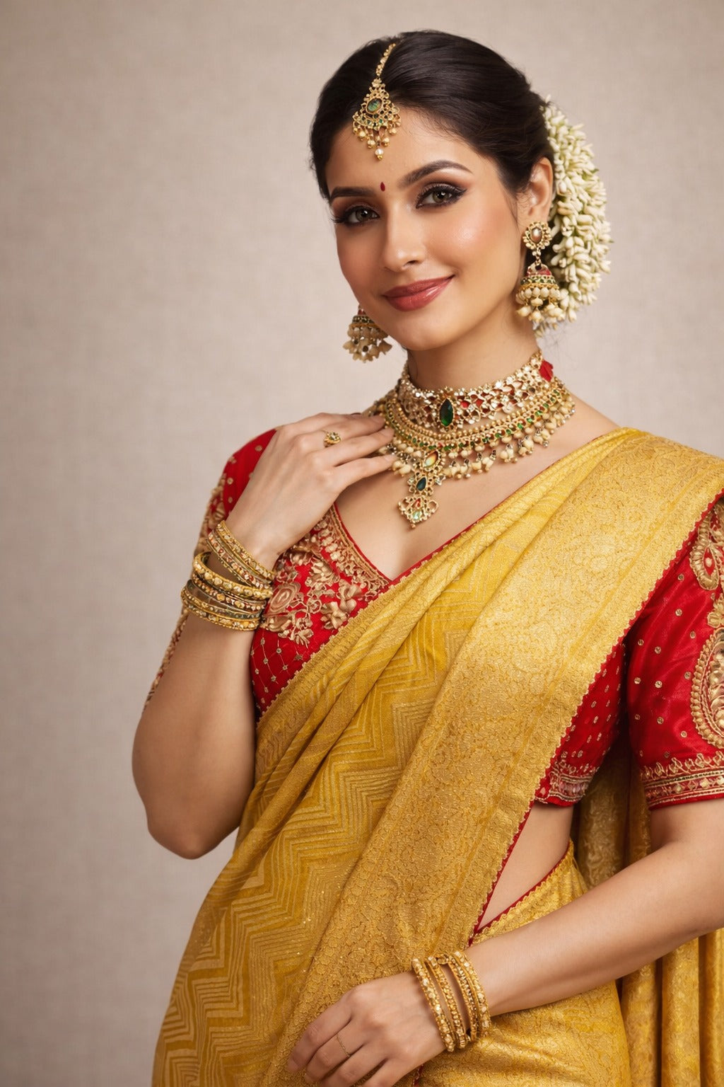Royal Yellow Premium Banarasi Saree – Saluja Store