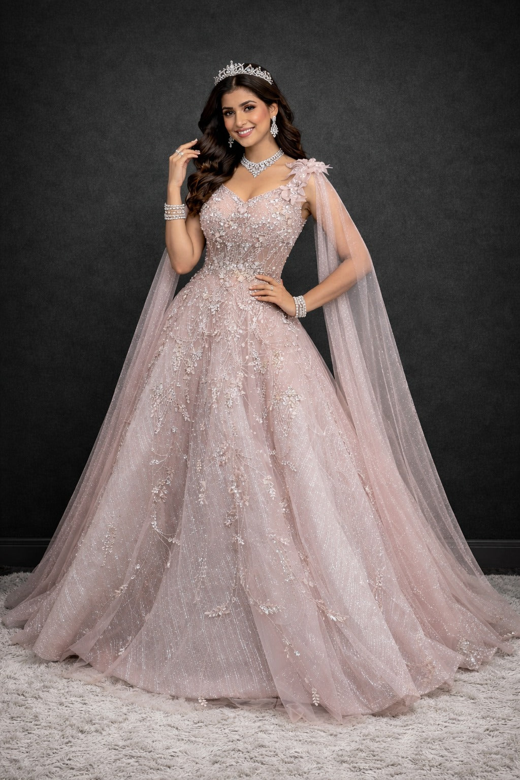 Princess Grace Pink Gown – Saluja Store