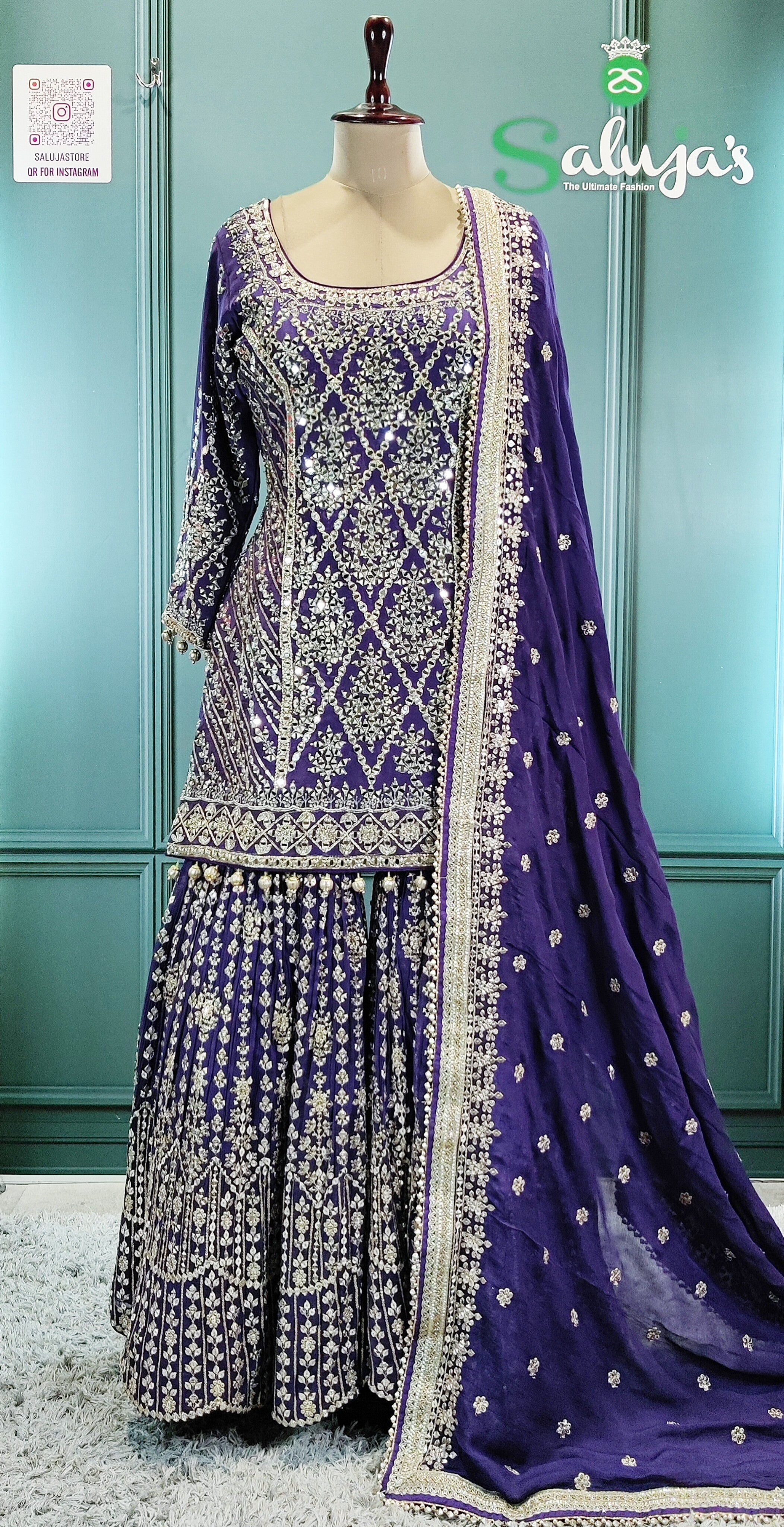 Purple Sharara Garara