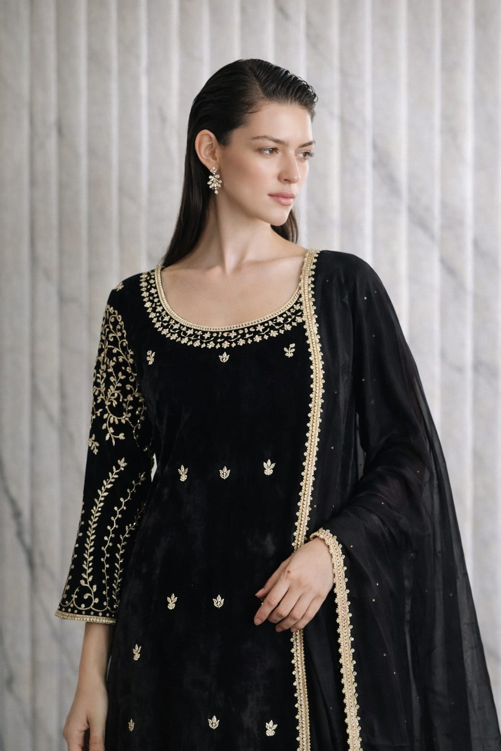 Royal Noir Velvet Black Suit – By Saluja Store